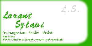 lorant szlavi business card