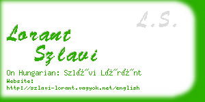 lorant szlavi business card